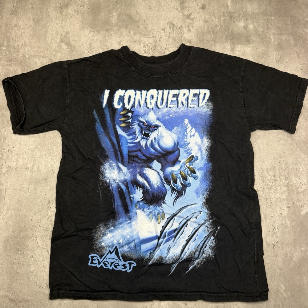 Youth Kids Sz L Disney Parks Tee Shirt "I CONQUERED EXPEDITION EVEREST" Yeti